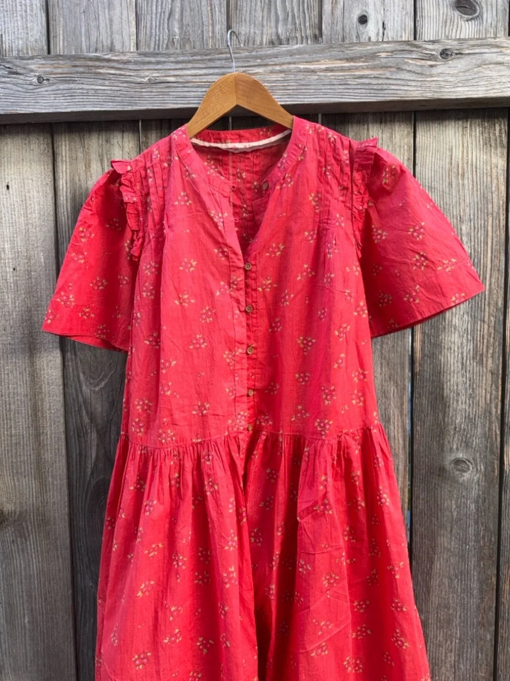 Free People Red Floral Midi Dress